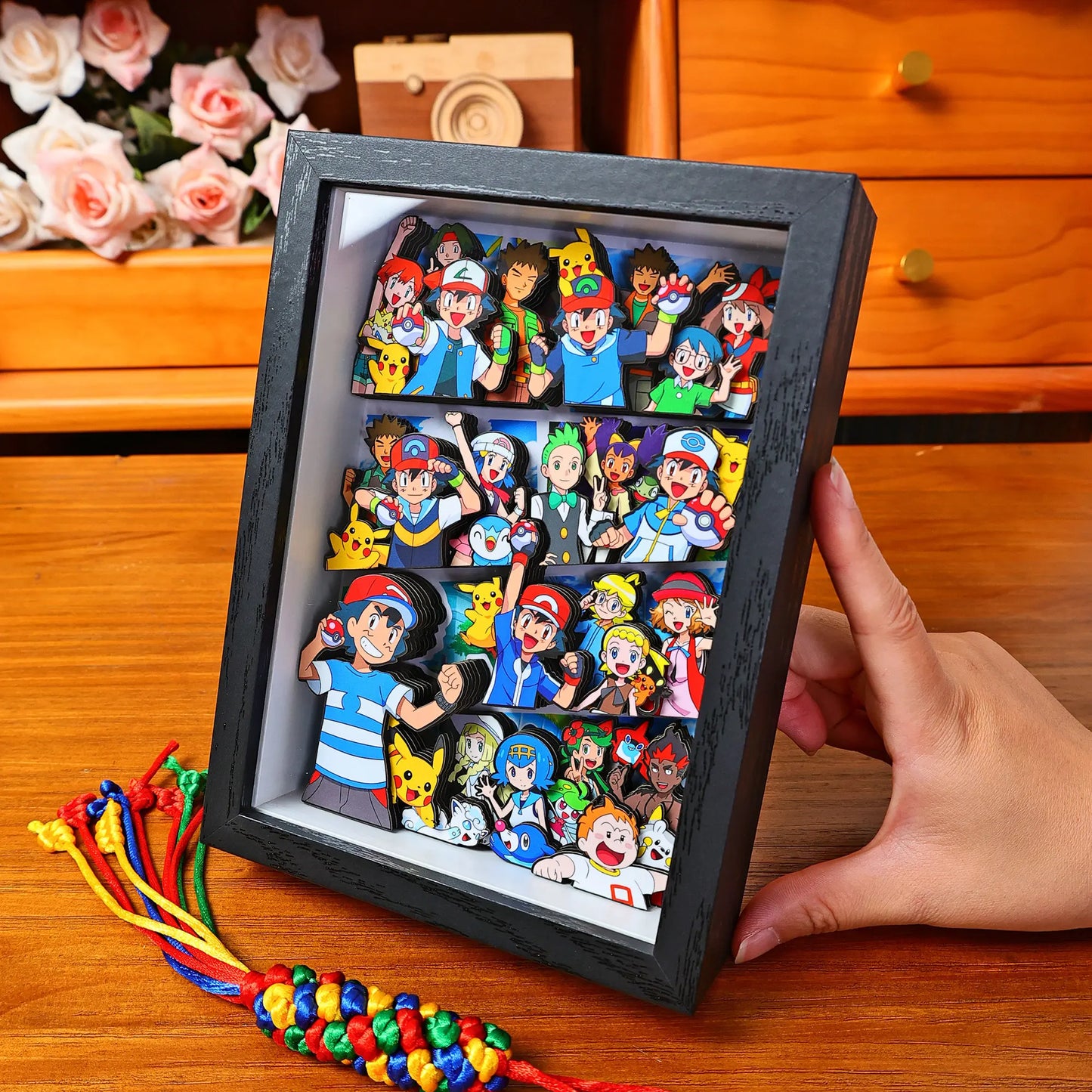 Ash Ketchum Family Pokemon 3D Shadow Box Design 1