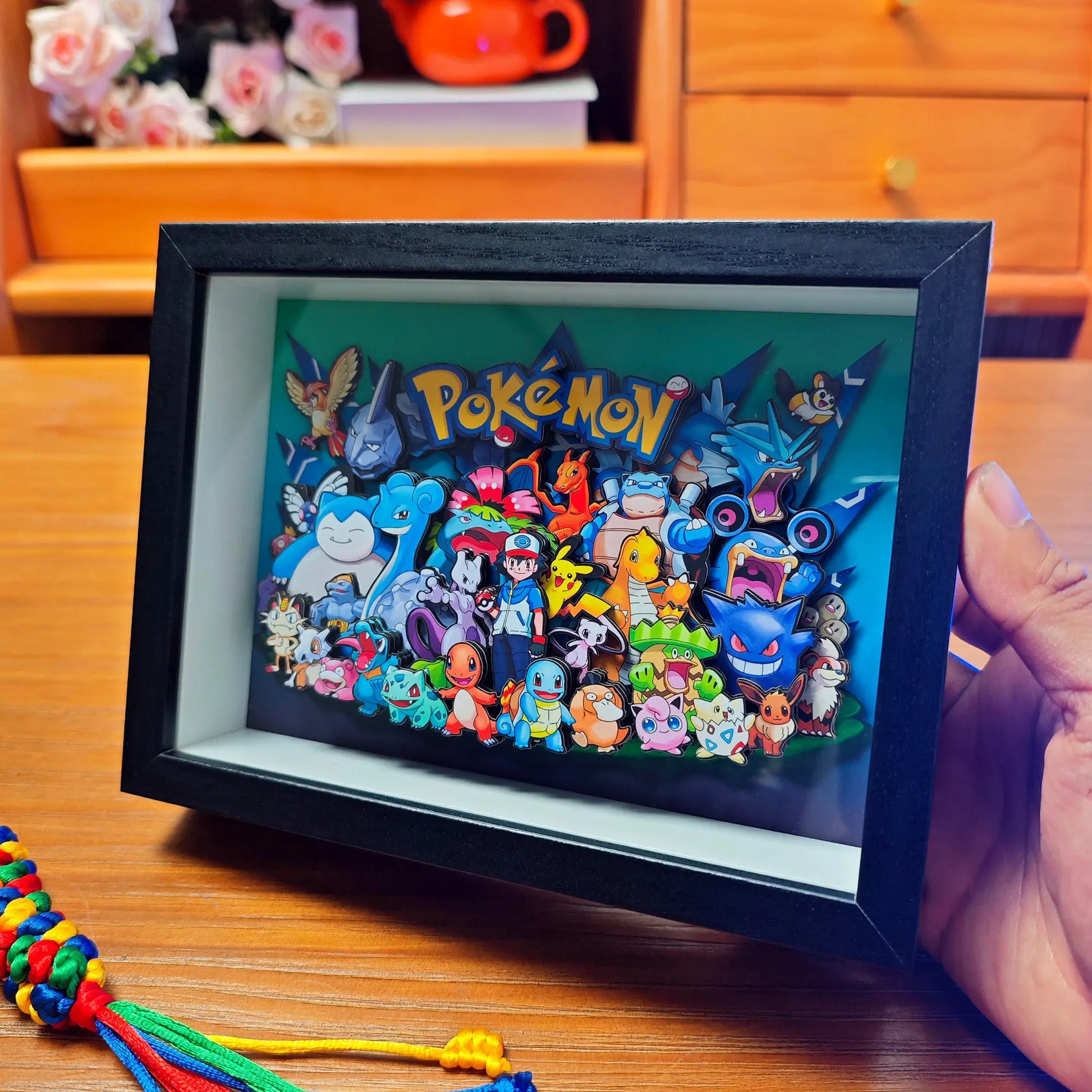 Ash Ketchum Family Pokemon 3D Shadow Box Design 2
