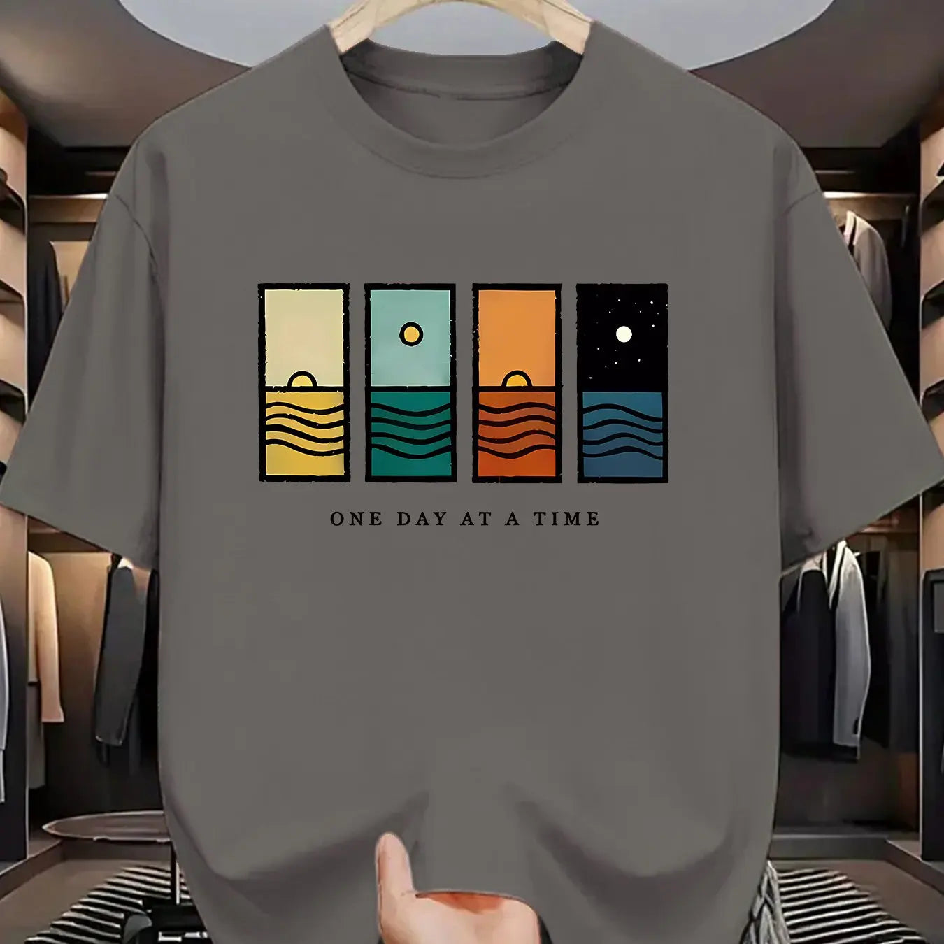 One Day At A Time T-Shirt - Light Grey