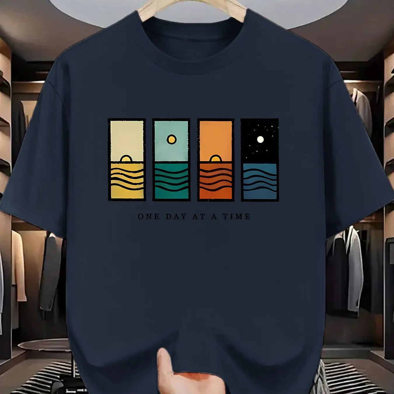 One Day At A Time T-Shirt - Blue
