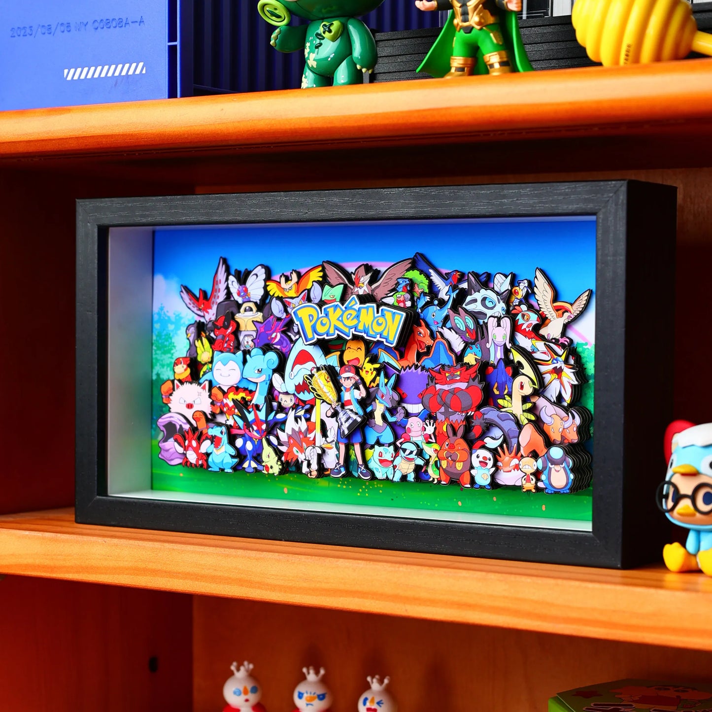 Ash Ketchum Family Pokemon 3D Shadow Box Design 4