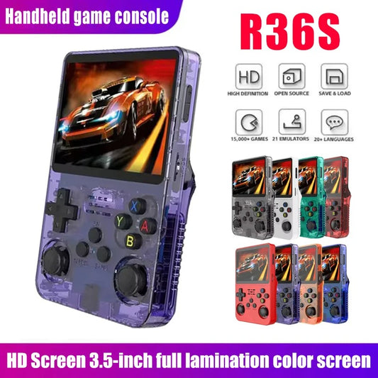 R36S Retro Handheld Game Console | 15,000+ Games, 3.5" IPS Screen – Viral TikTok Gaming Gift