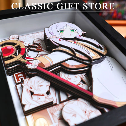 Frieren 3D Shadow Box | Beyond Journey's End Layered Paper Art – Anime Gift UK