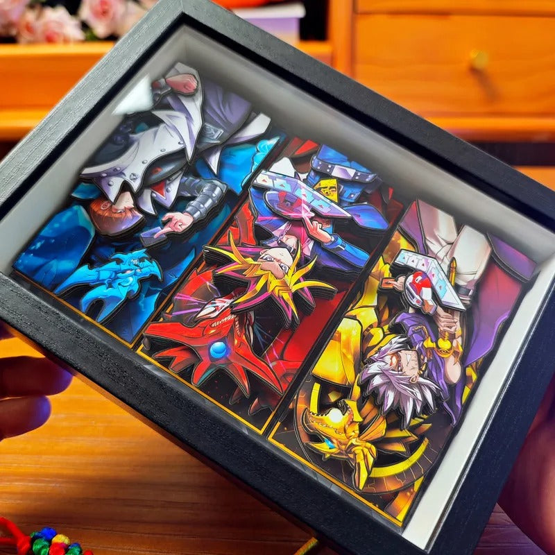 Yami Yugi, Kaiba & Marik 3D Shadow Box | Yu-Gi-Oh Layered Paper Art – Gift UK