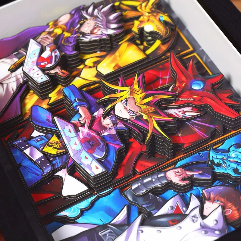 Yami Yugi, Kaiba & Marik 3D Shadow Box | Yu-Gi-Oh Layered Paper Art – Gift UK
