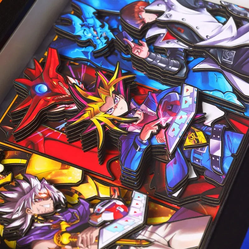 Yami Yugi, Kaiba & Marik 3D Shadow Box | Yu-Gi-Oh Layered Paper Art – Gift UK