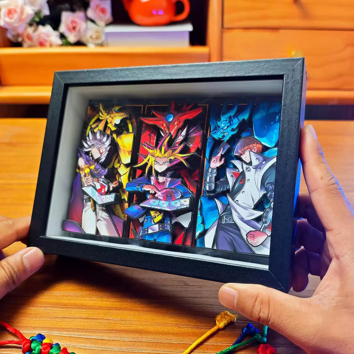 Yami Yugi, Kaiba & Marik 3D Shadow Box | Yu-Gi-Oh Layered Paper Art – Gift UK